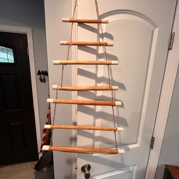 Wooden Hanging Christmas Tree Ladder Decor - Picture 1 of 3